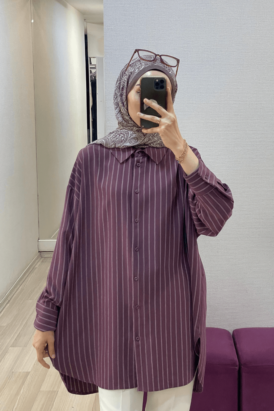  İKOL OVERSIZE GÖMLEK, Bordo Standart Beden 38-46 Beden Uyumlu