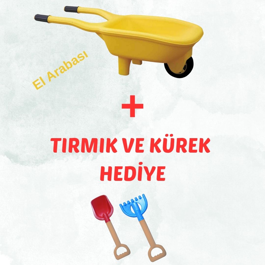 El Arabası Sarı + Kürek ve Tırmık Hediye Set