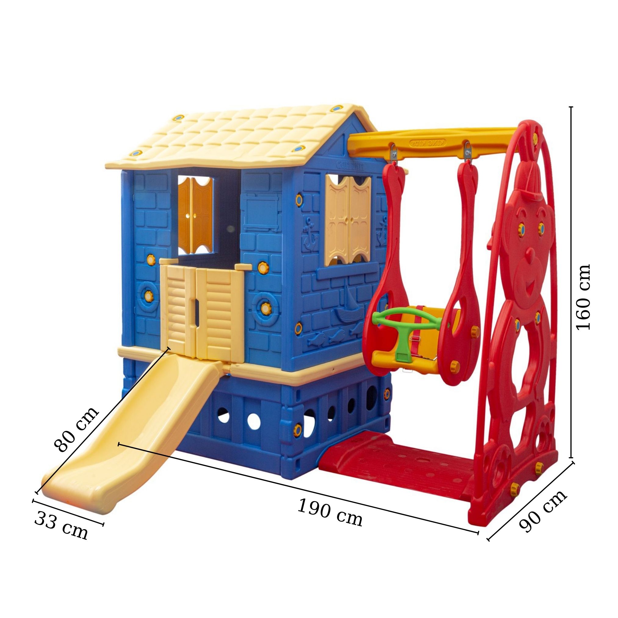 KING HOUSE WITH SLIDE AND SWING PINK