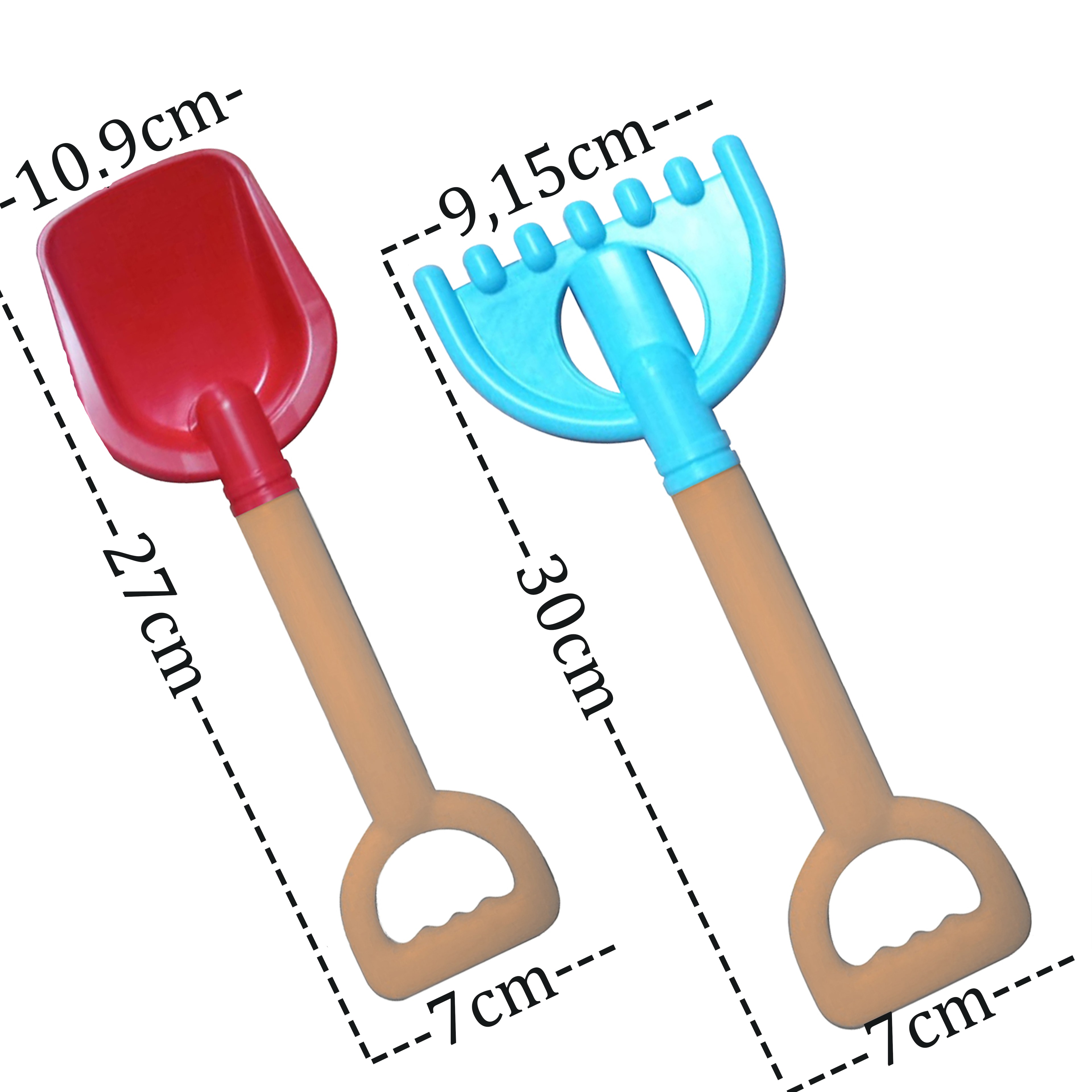El Arabası Kırmız + Kürek ve Tırmık Hediye Set