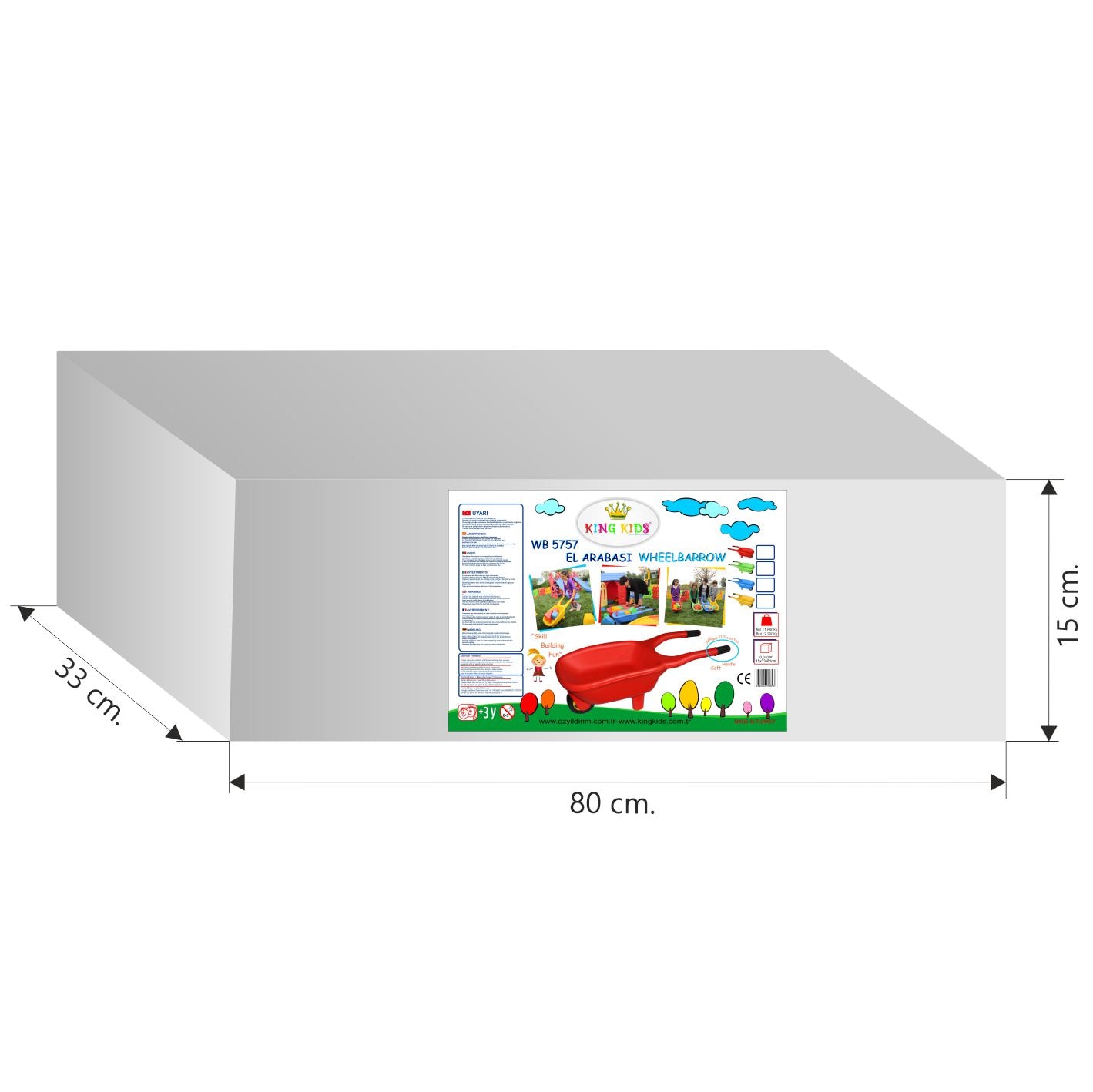 El Arabası Kırmız + Kürek ve Tırmık Hediye Set