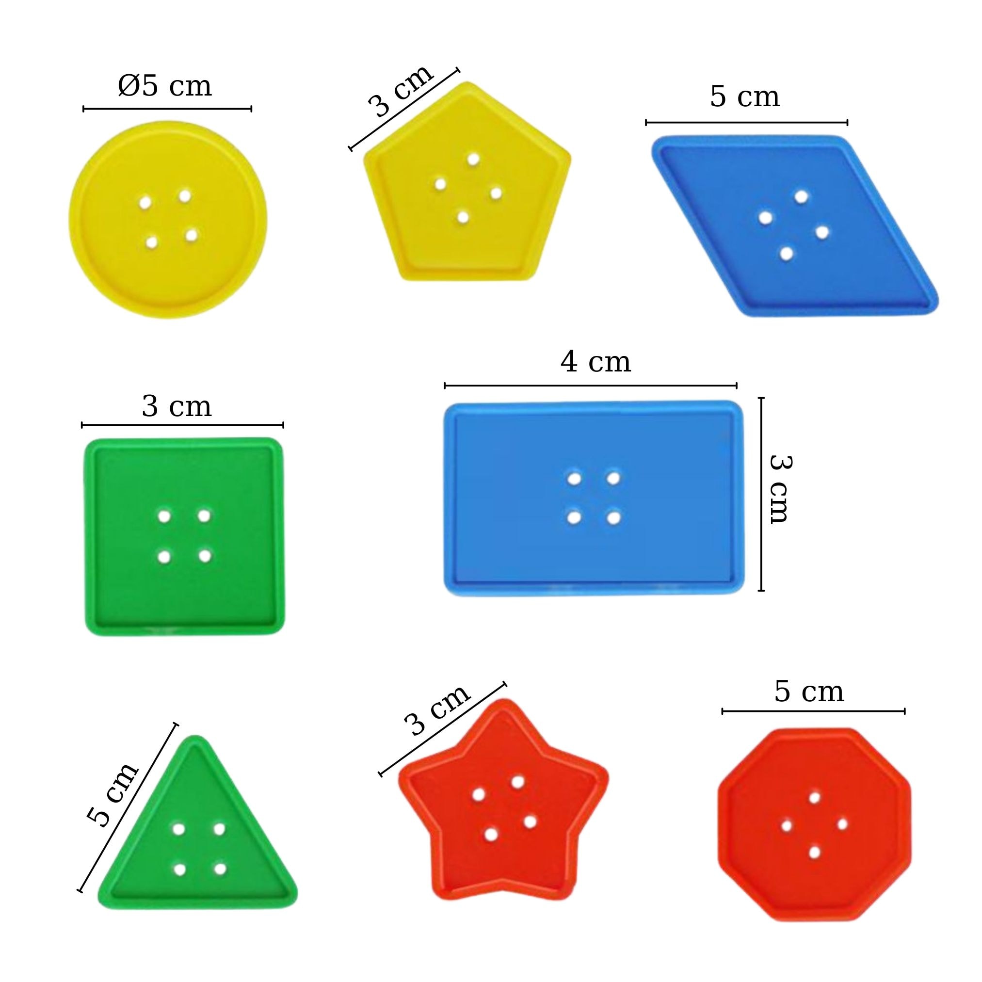İpli Geometrik Düğmeler 96 Parça