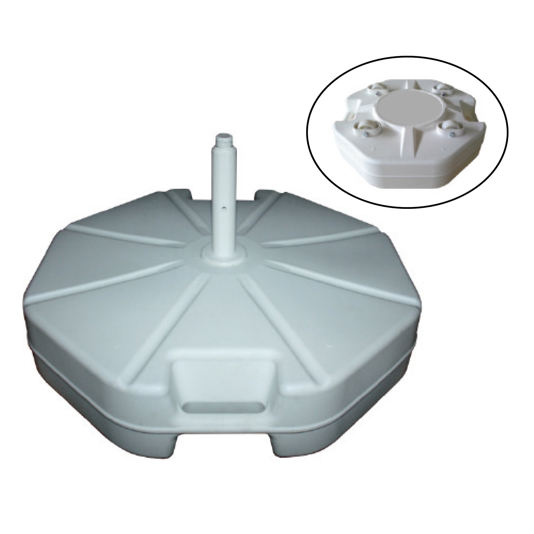 50 Liter White Parasol Base with Hub