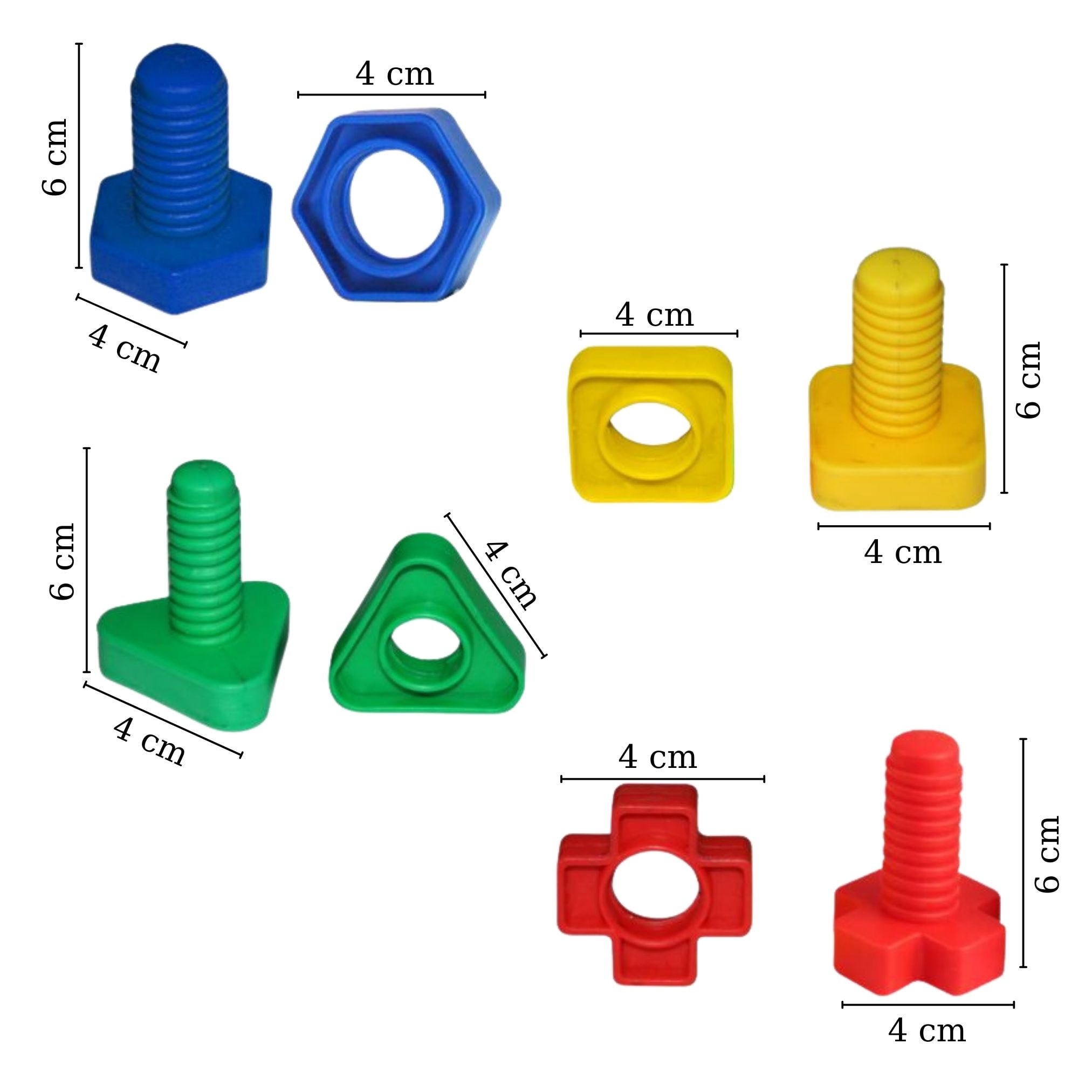 Vidalı Eğitici Şekiller 64 Parça