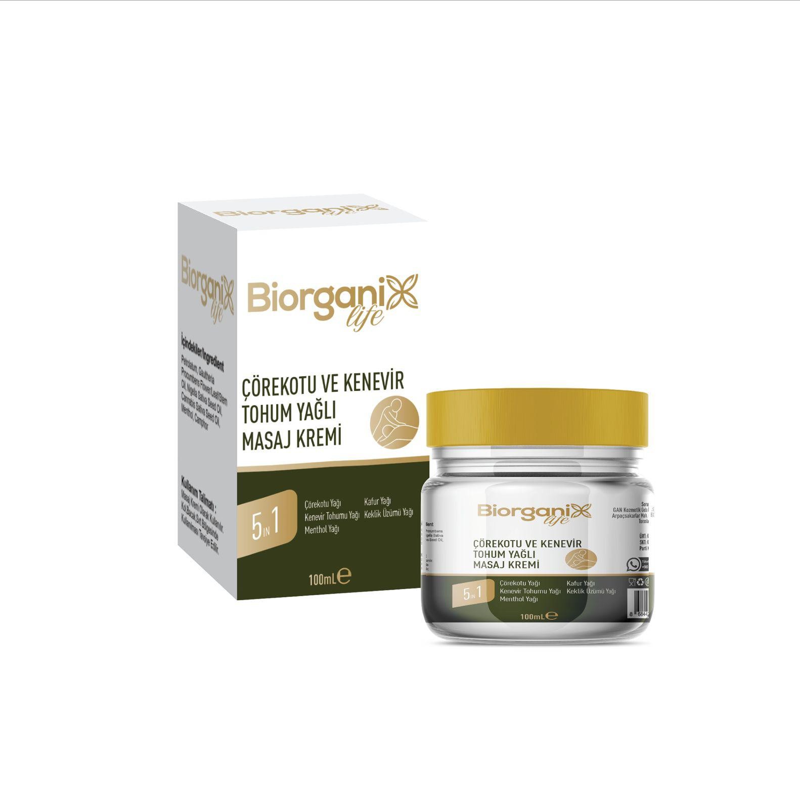 Biorganix Life Çörekotu ve Kenevir Yağlı Masaj Kremi 100 ML
