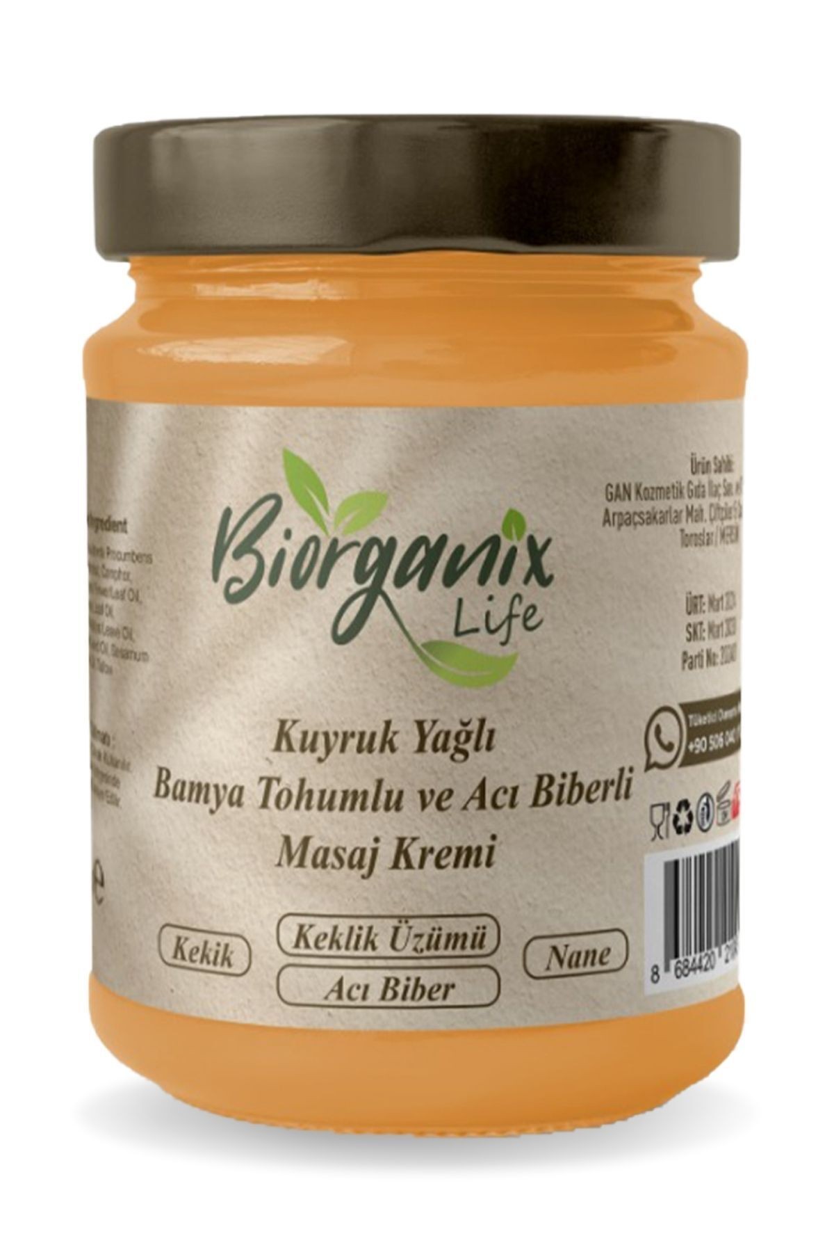 Kuyruk Yağı Bamya Tohumlu Ve Acı Biberli Masaj Kremi 100 ML