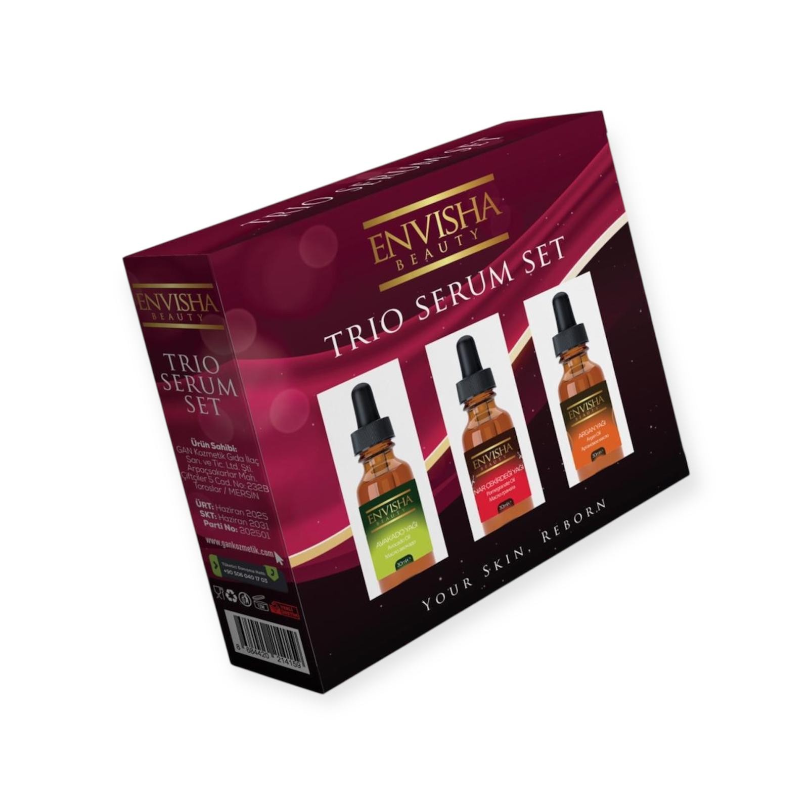 Envisha Beauty Trio Set Avokado,Argan,Nar Yağı (3x30 ML)