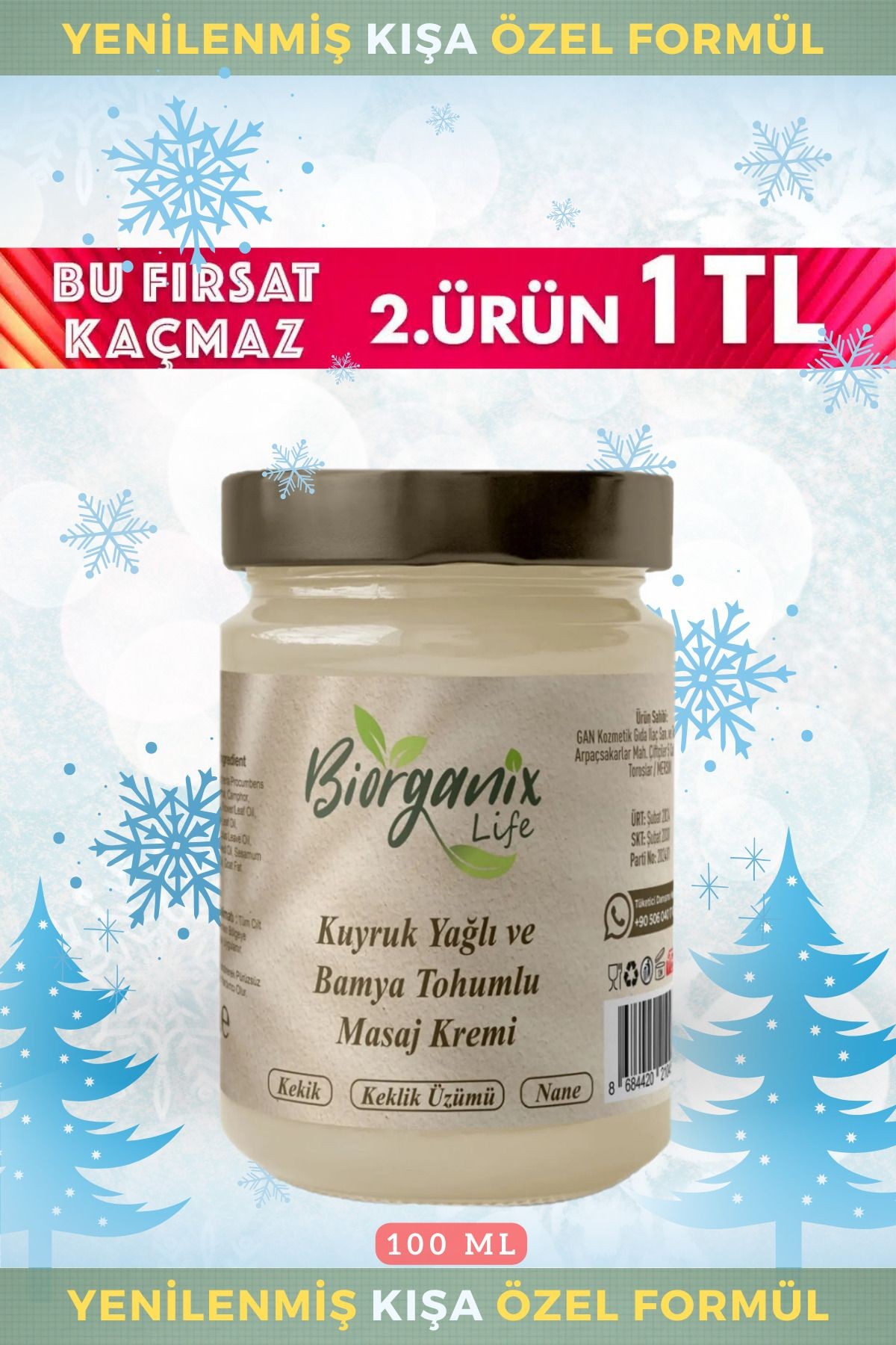 Kuyruk Yağlı Ve Bamya Tohumlu Krem 100 ml