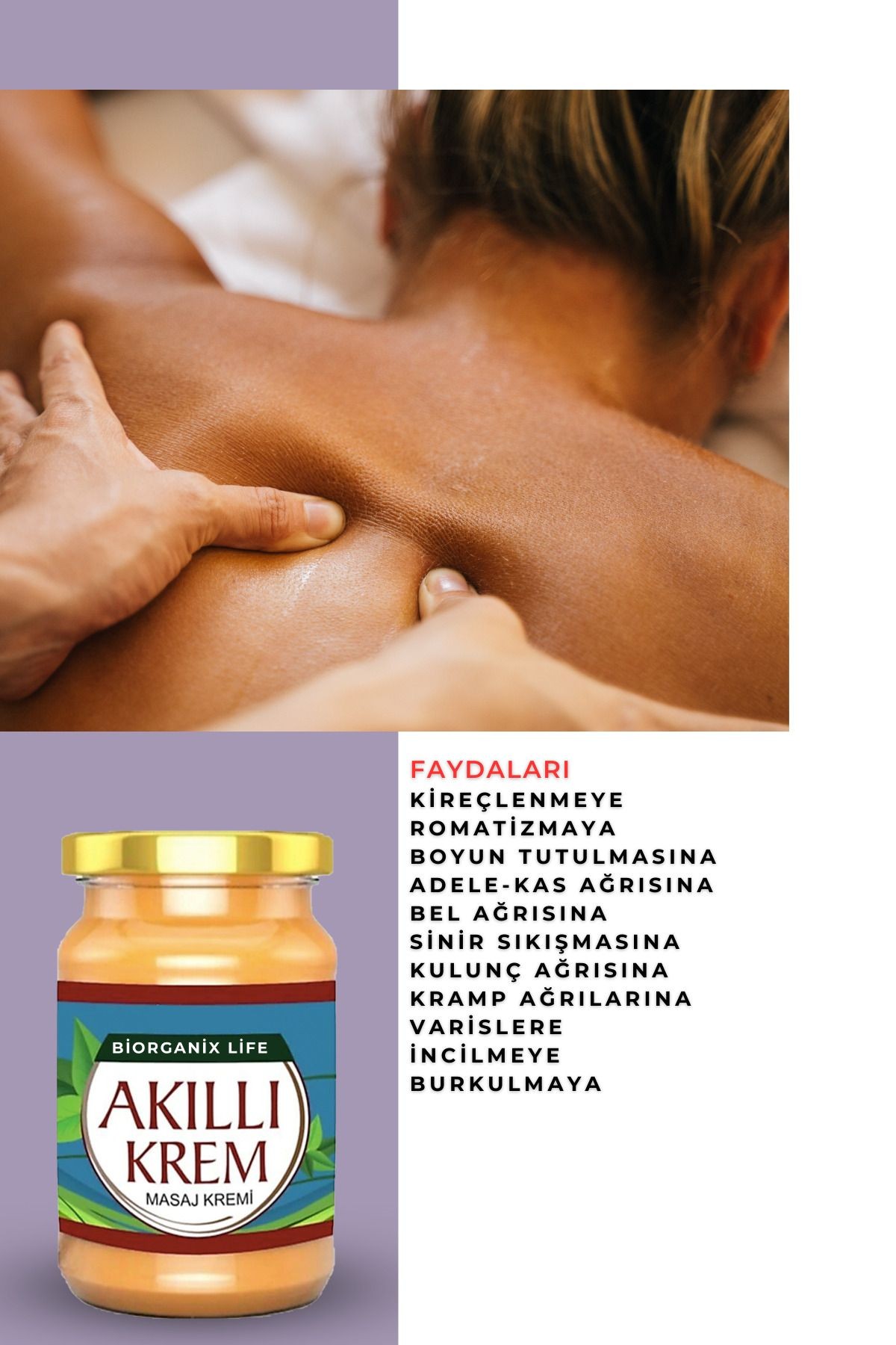 Akıllı Masaj Krem %100 Doğal Akıllı Krem 100 ml