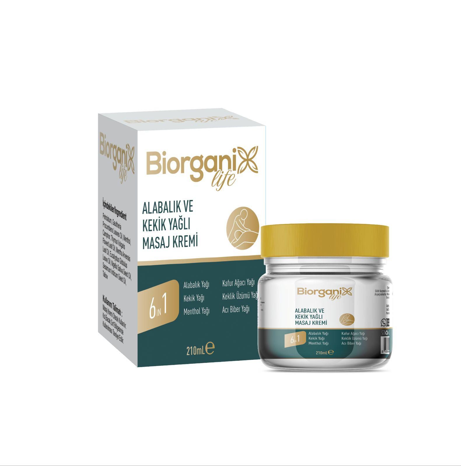 Biorganix Life Alabalık ve Kekik Yağlı Masaj Kremi 210 ML