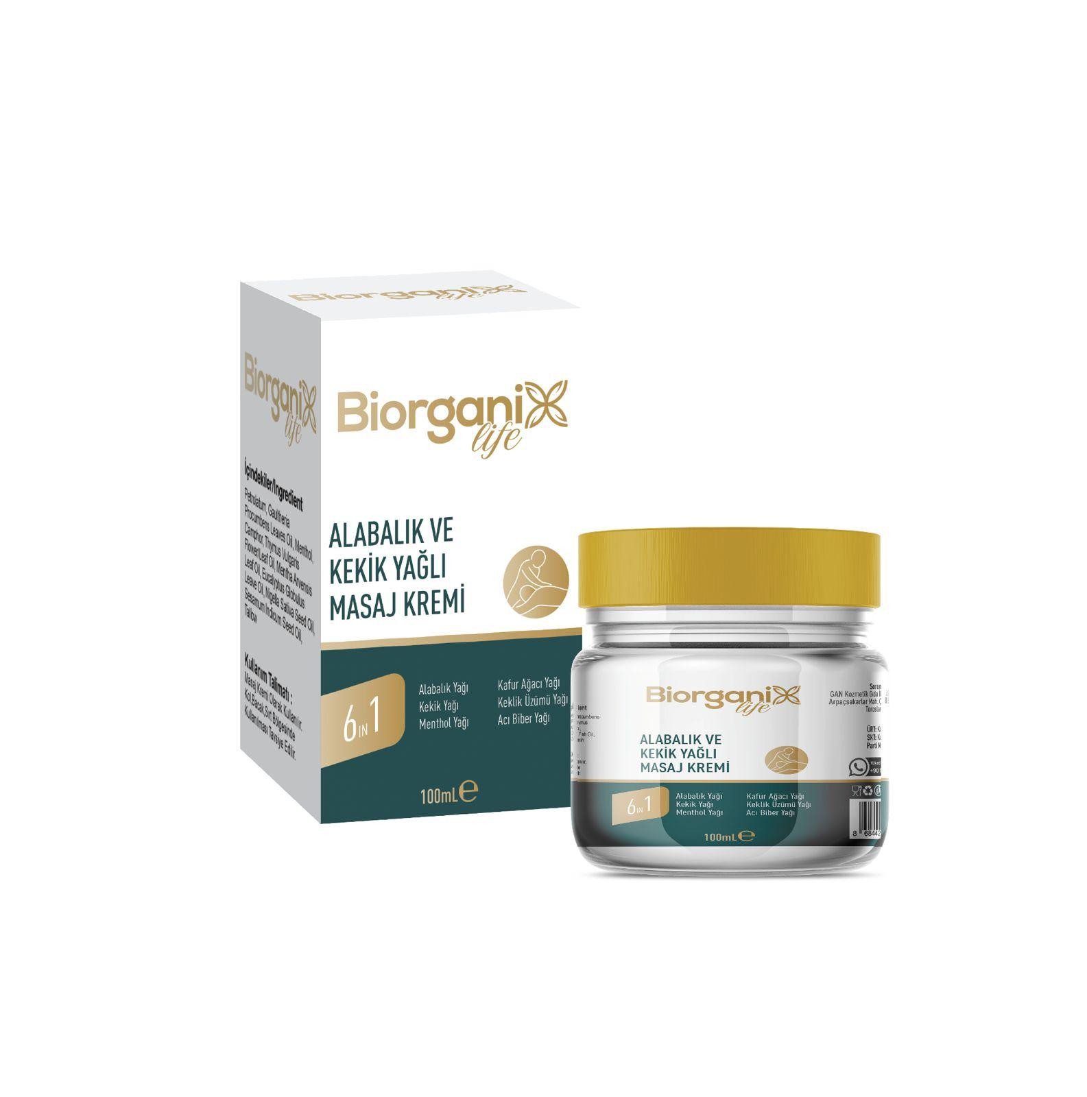 Biorganix Life Alabalık ve Kekik Yağlı Masaj Kremi 100 ML