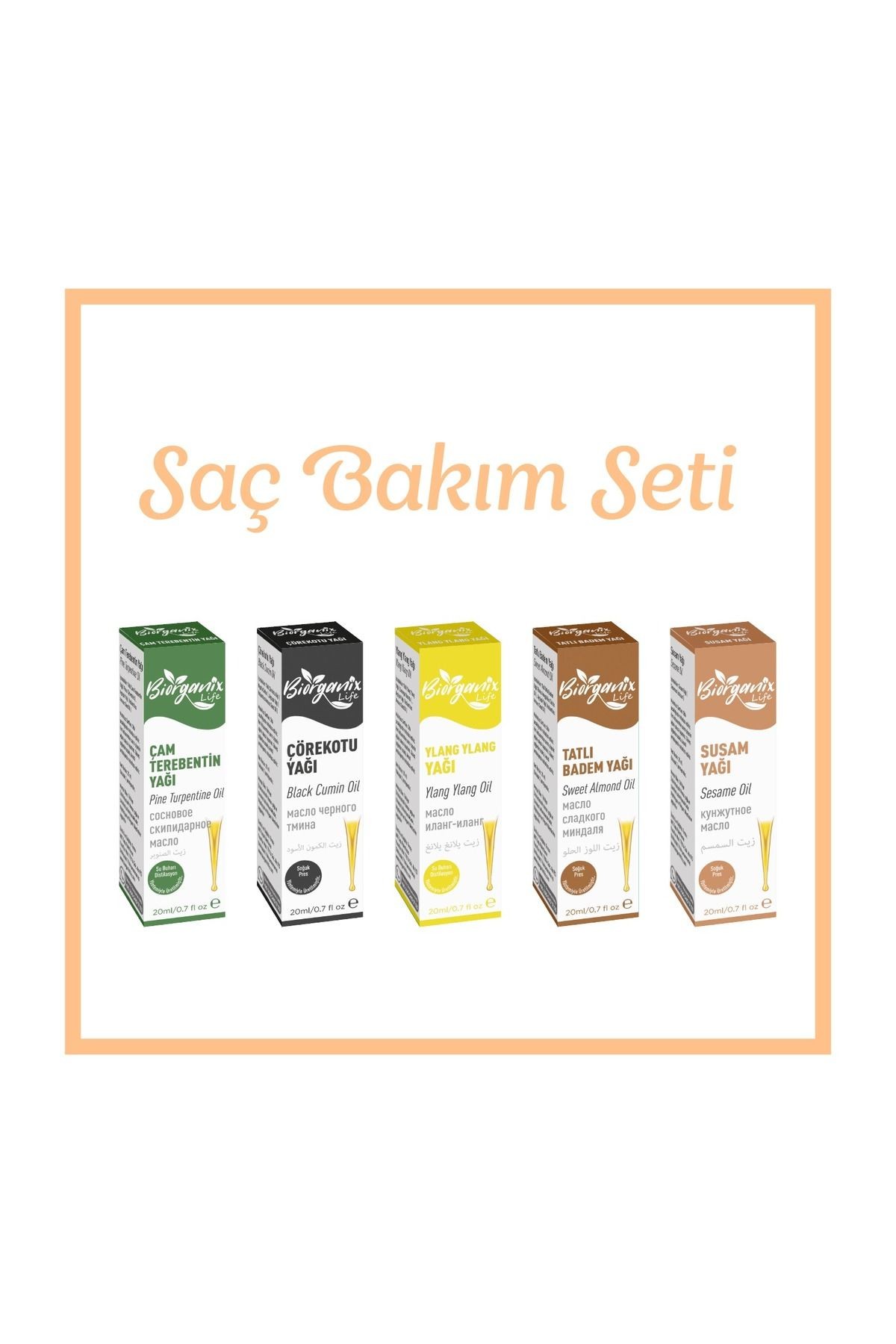 Saç Bakım Yağı Seti 5'li X 20 ml