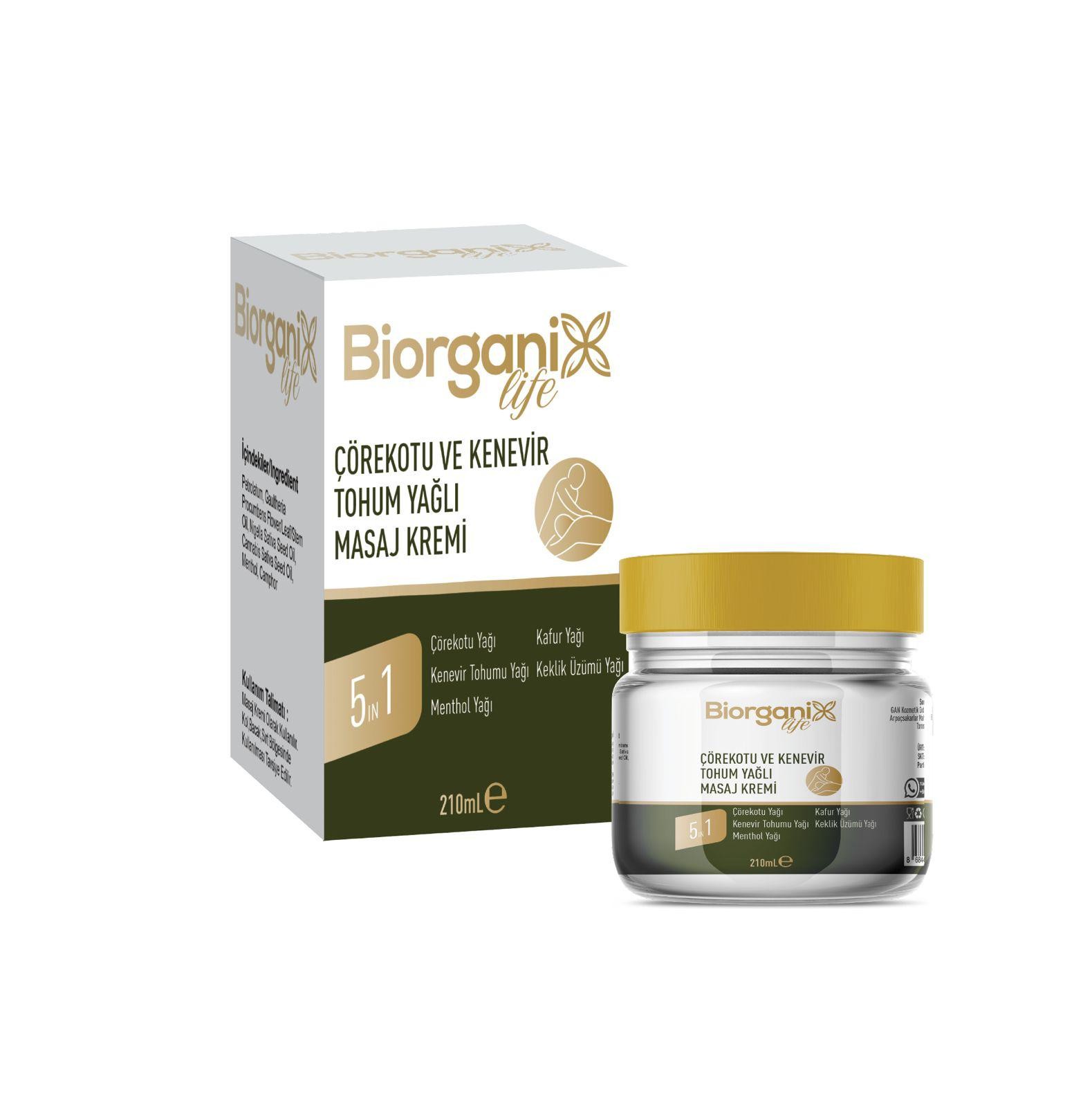 Biorganix Life Çörekotu ve Kenevir Yağlı Masaj Kremi 210 ML