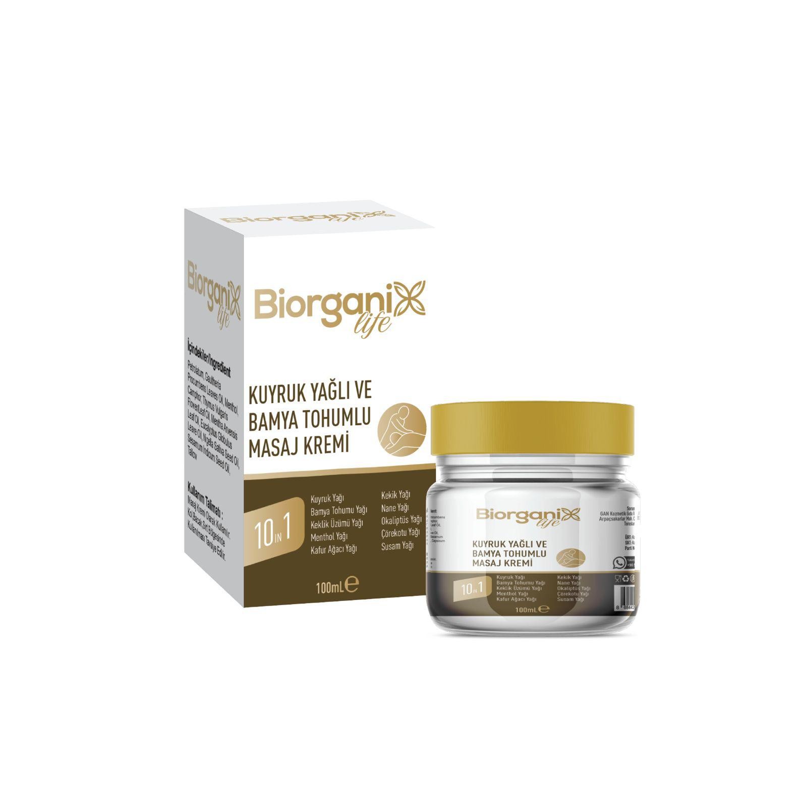 Biorganix Life Kuyruk Yağlı Bamya Tohumlu Masaj Kremi 100 ML