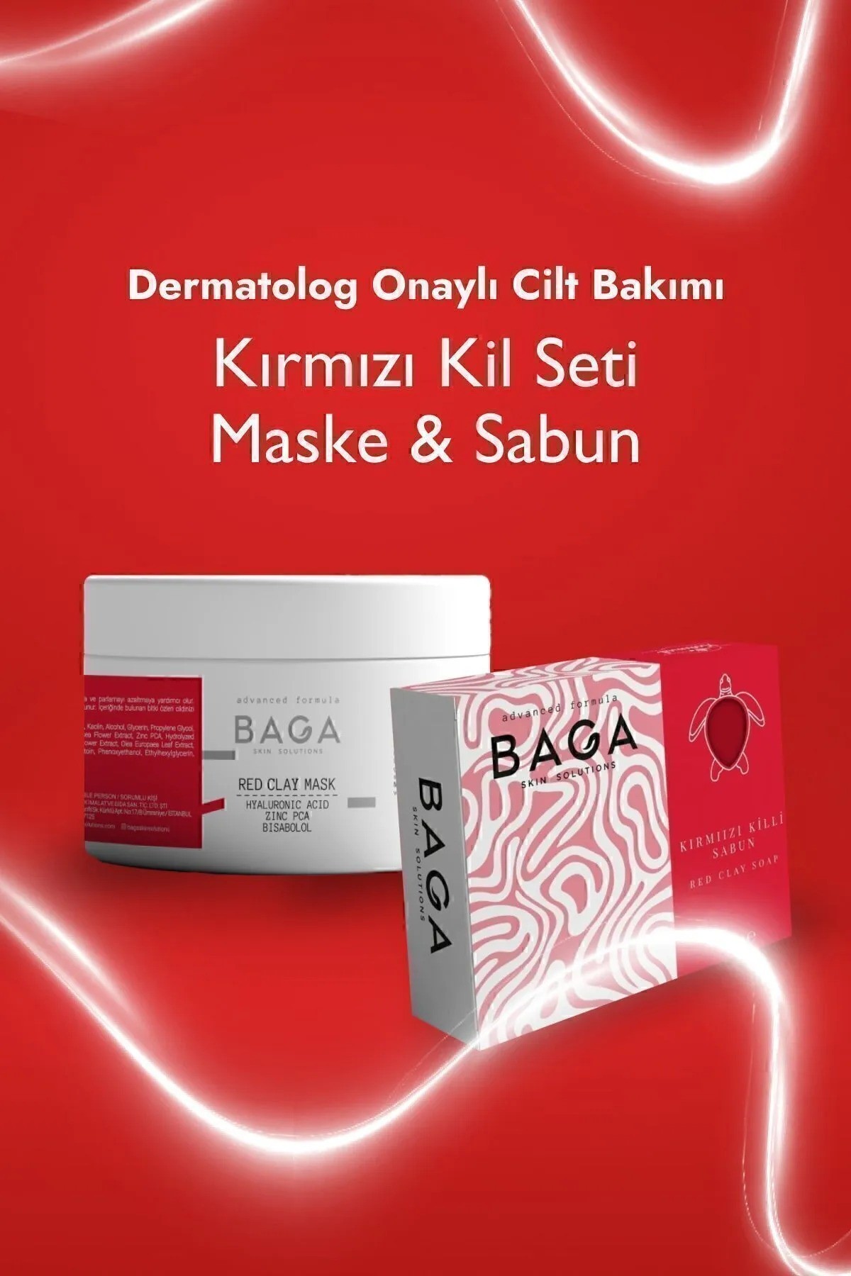  Baga Kırmızı Kil Seti Maske & Sabun