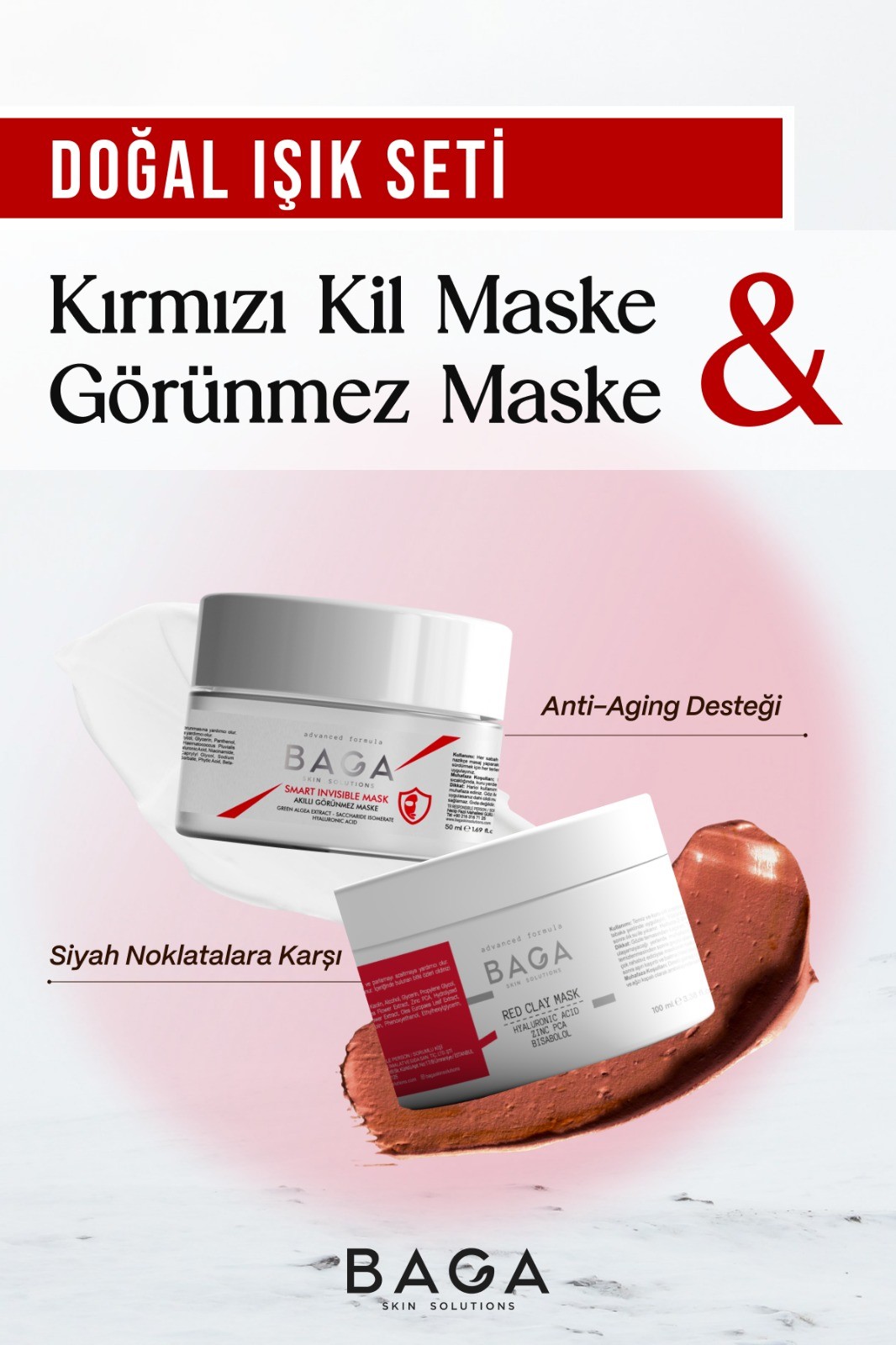 Baga Kırmızı Kil Maskesi & Baga Görünmez Maske