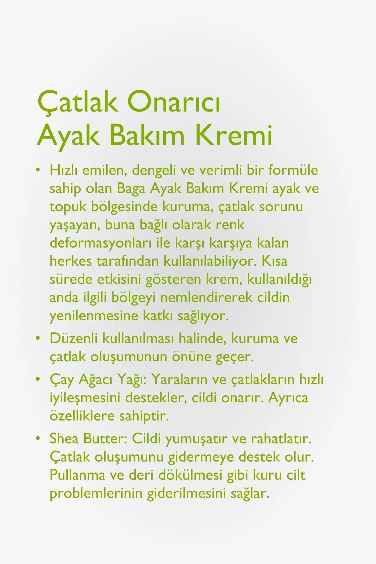 Baga Çatlak Onarıcı Ayak Bakım Kremi