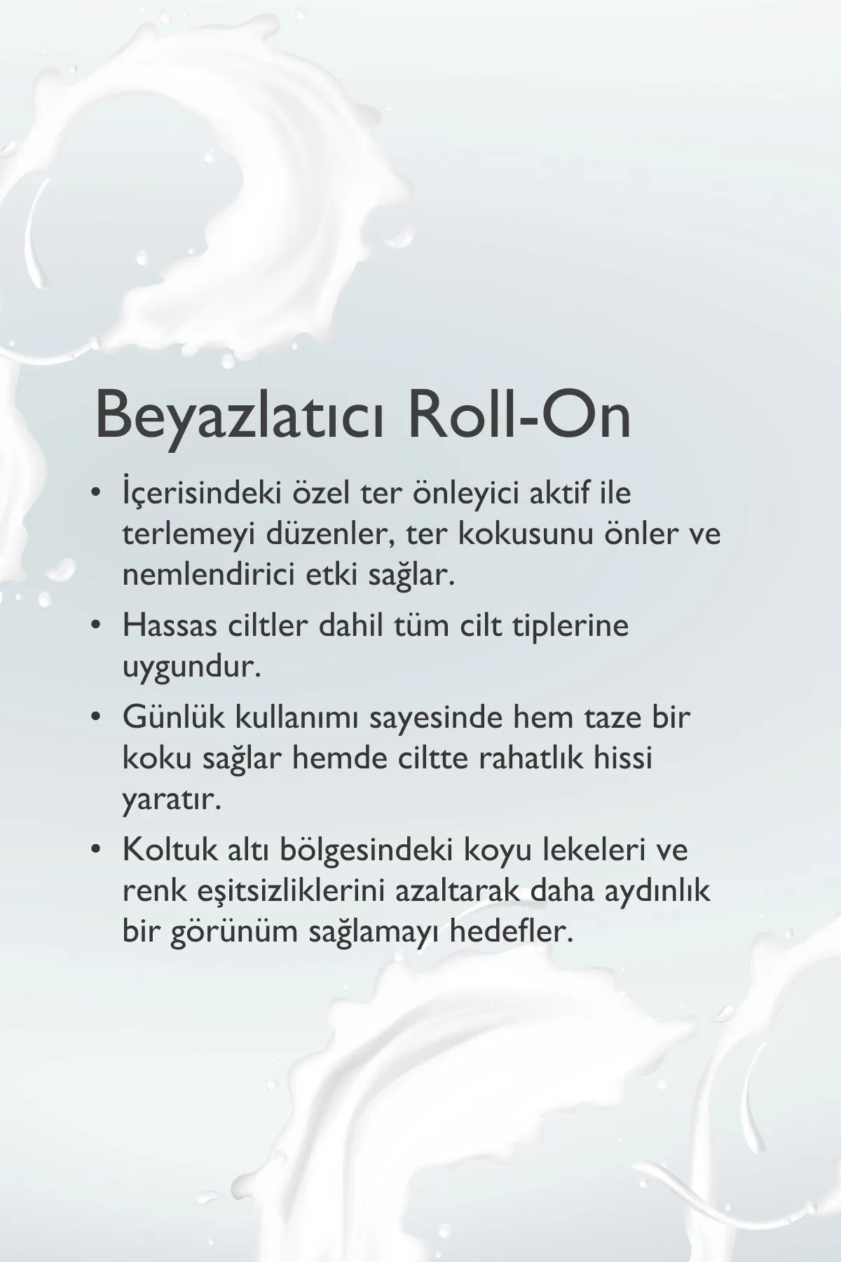 Baga Beyazlatıcı & Koku Önleyici & Ter önleyici Roll-on 50 ml