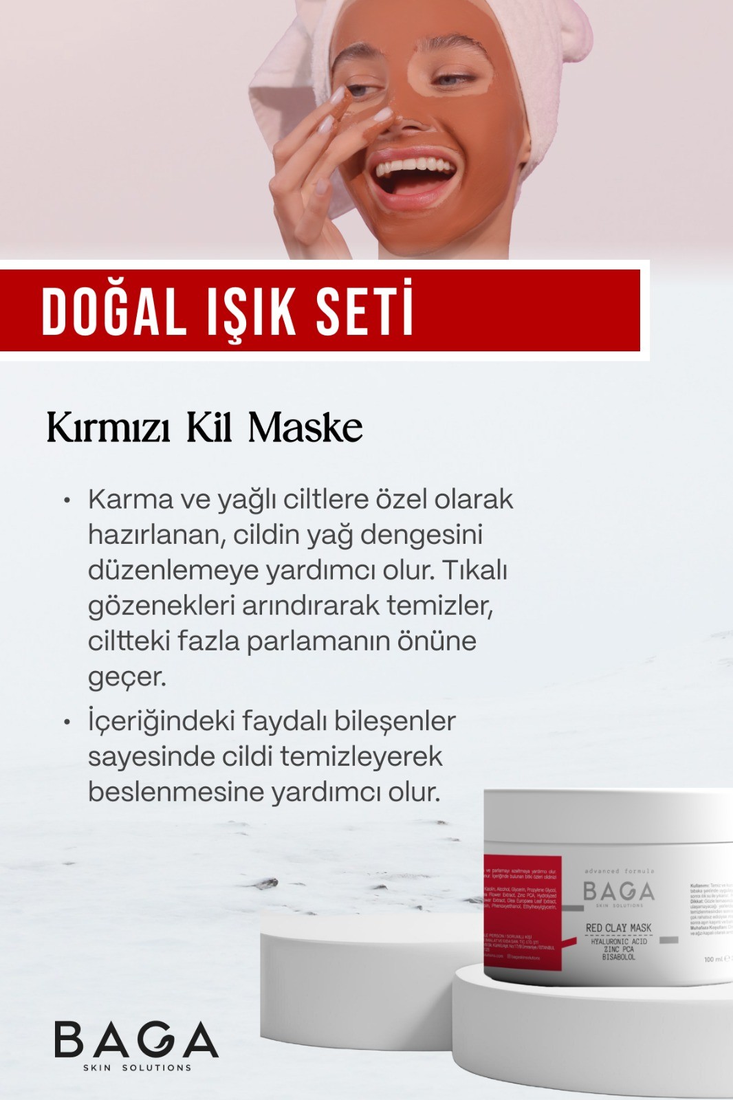 Baga Kırmızı Kil Maskesi & Baga Görünmez Maske