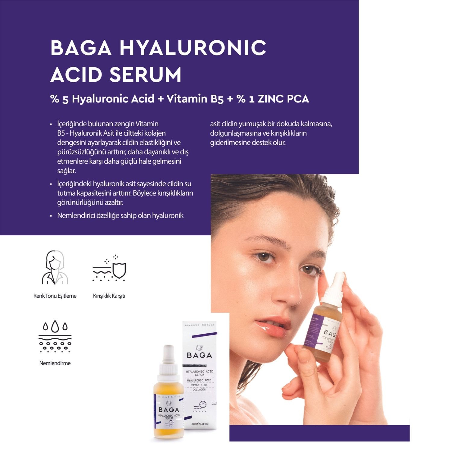 Hyaluronic Acid Serumu (% 5 Hyaluronic Acid + Vitamin B5 + % 1 ZINC PCA)