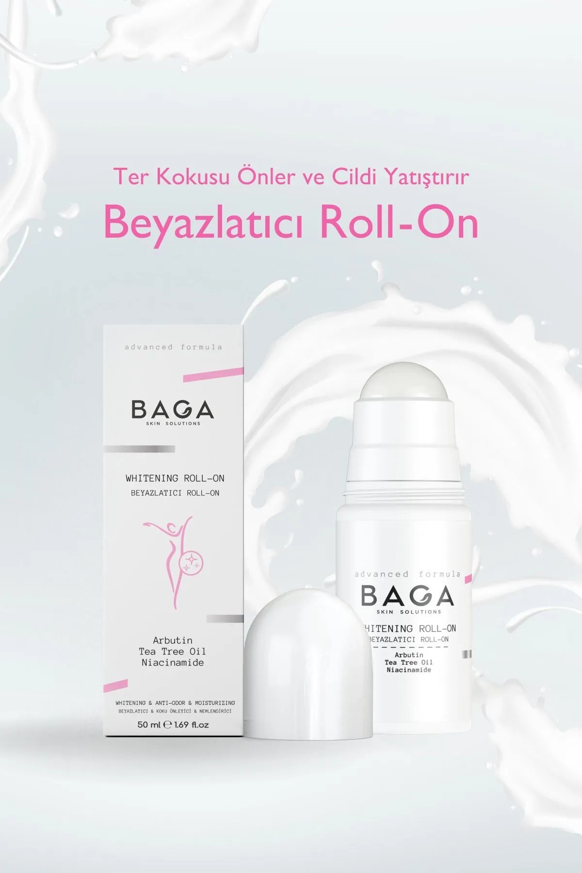 Baga Beyazlatıcı & Koku Önleyici & Ter önleyici Roll-on 50 ml