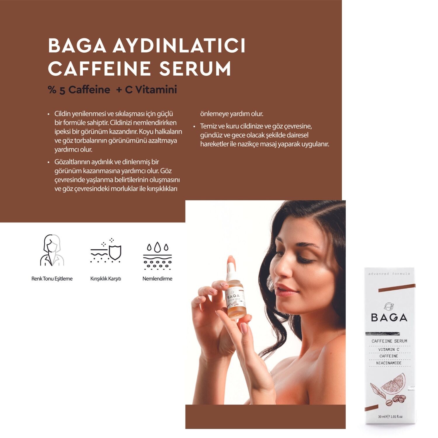 Aydınlatıcı Caffeine Serum (5% Caffeine + C Vitamini)