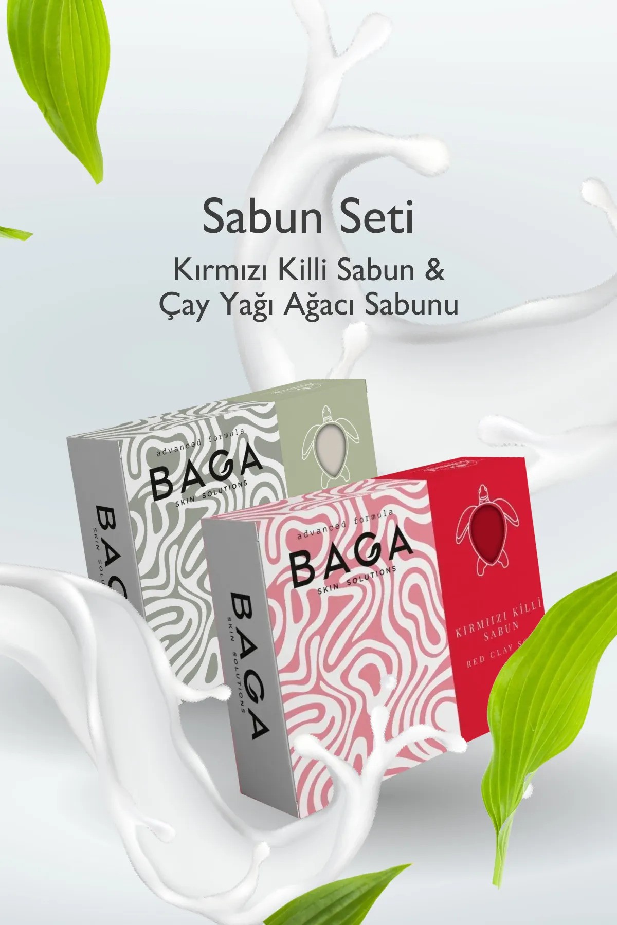 Baga Kırmızı Kil Sabun & Çay Ağacı Yağlı Sabun Seti