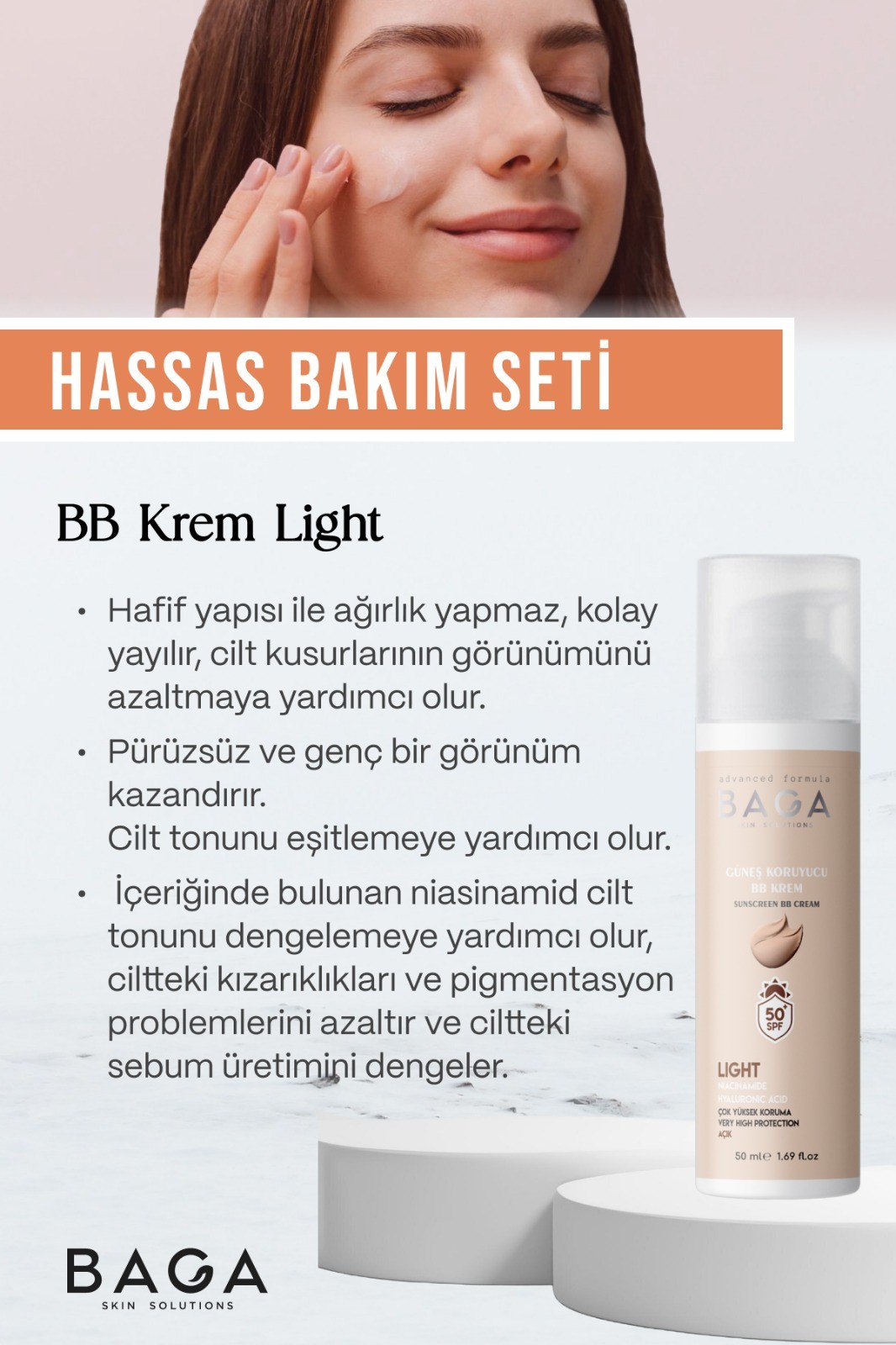 Baga BB Krem Light & Genital Bölge Beyazlatıcı Krem İkili Set