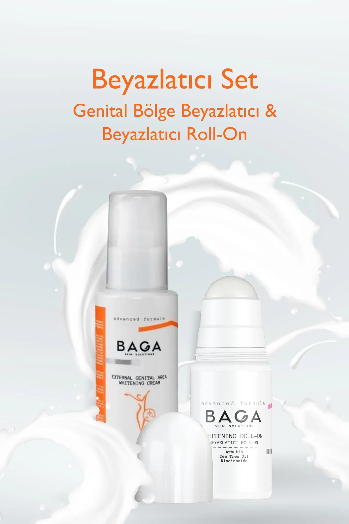 Baga Beyazlatıcı Set Genital Bölge Beyazlatıcı & Roll-on 2'li Set