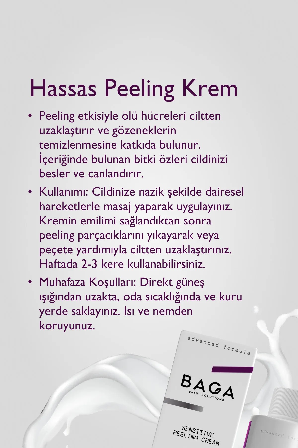 Baga Aydınlatıcı,Yoğun Nemlendirici Peeling Krem 200 Ml