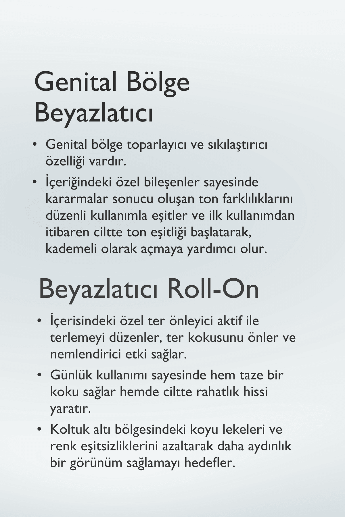 Beyazlatıcı Set Genital Bölge Beyazlatıcı & Genital Bölge Temizleme Köpüğü & Roll-on 3'lü Set