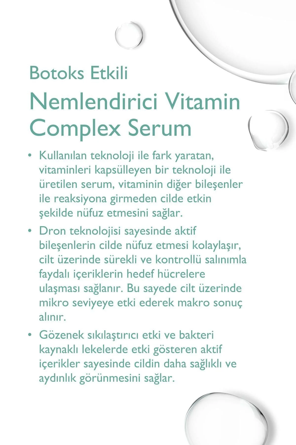 Nemlendirici Vitamin Kompleks Serum (Vitamin C + Vitamin K2 + Provitamin B5)