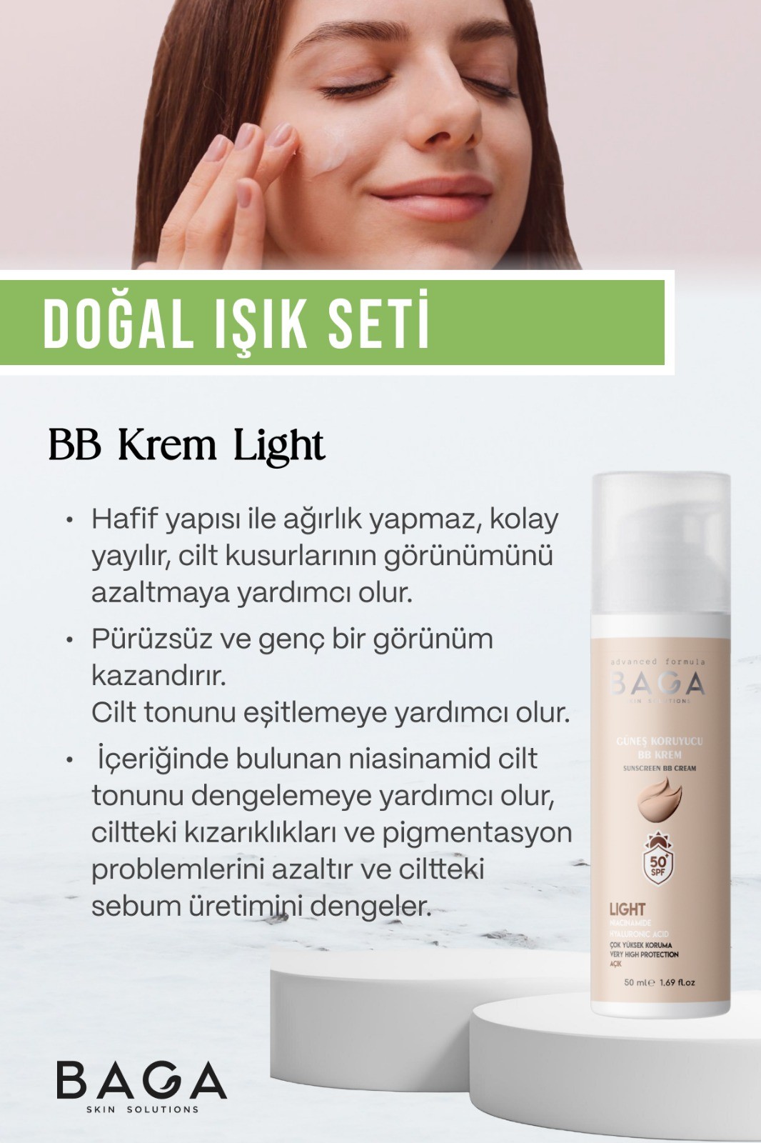 Baga Çay Ağacı Krem & BB Krem Light İkili Set
