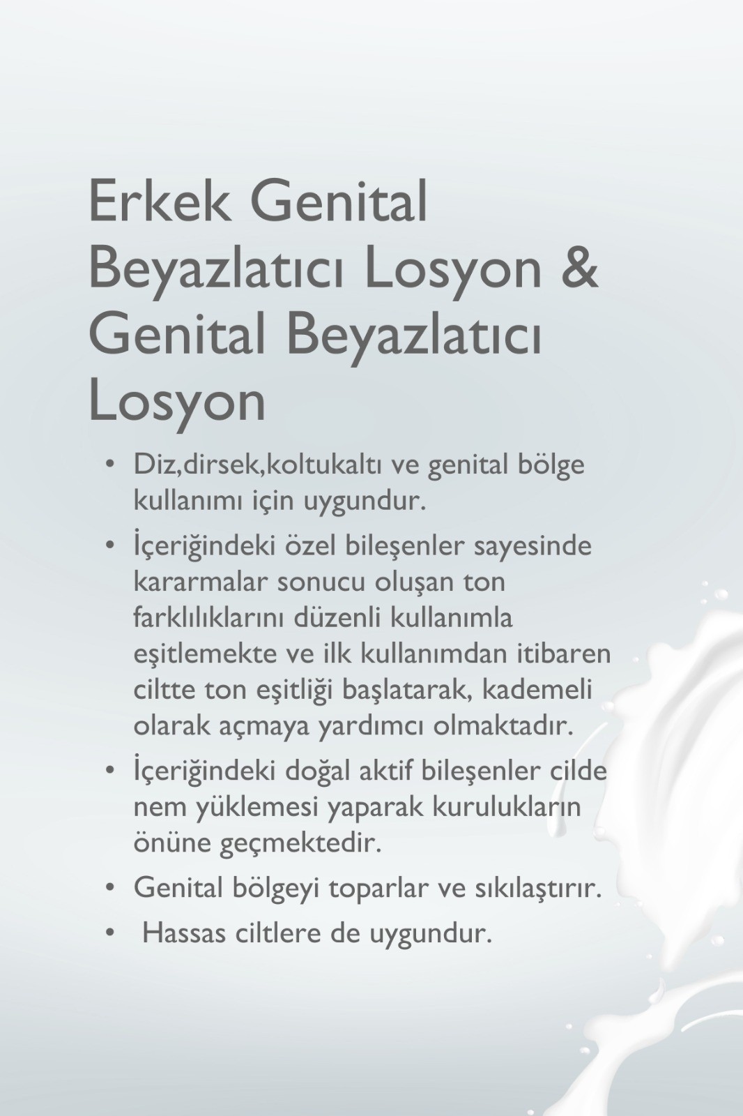 Baga Genital Bölge Beyazlatıcı Losyon & Erkek Genital Bölge Beyazlatıcı Losyon 2'li Set