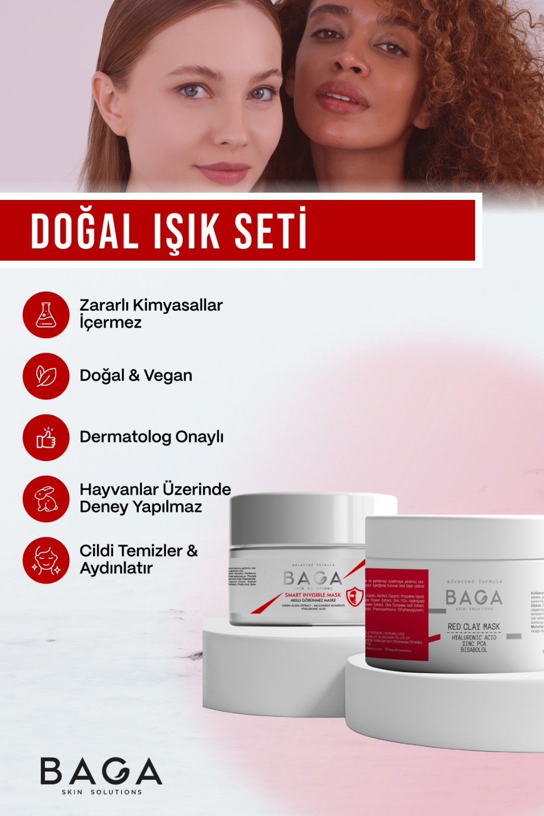 Baga Kırmızı Kil Maskesi & Baga Görünmez Maske