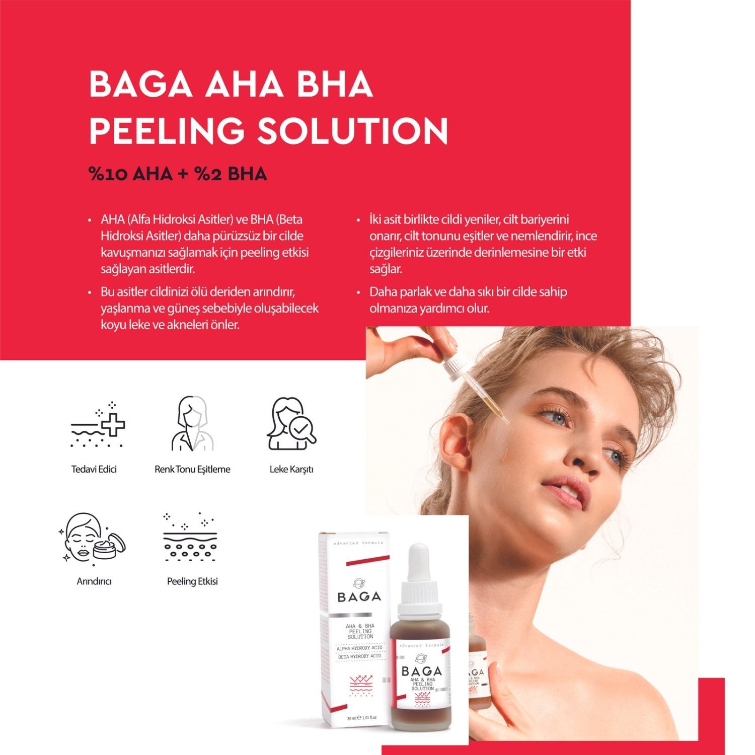 AHA & BHA Peeling Serumu (%10 AHA + %2 BHA)