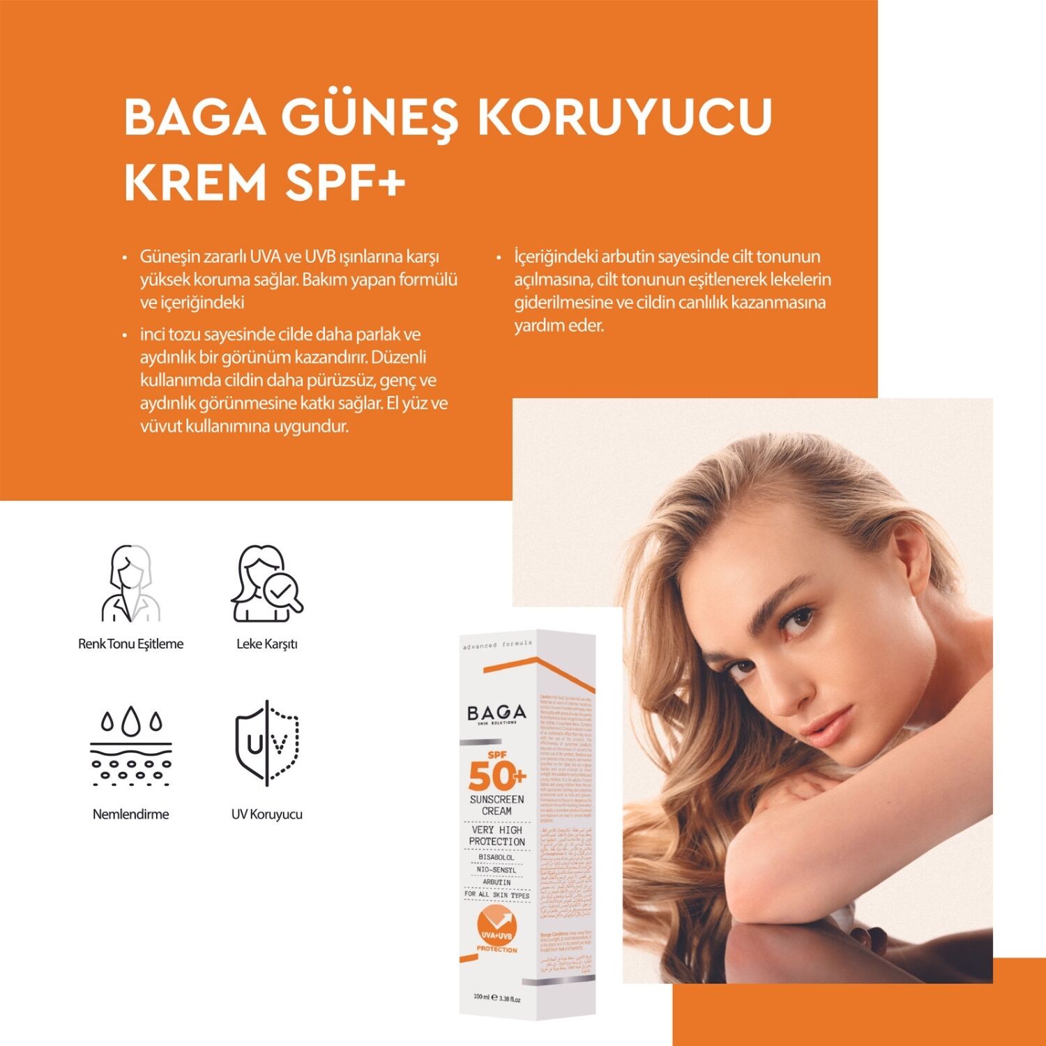 BAGA GÜNEŞ KORUYUCU KREM SPF+