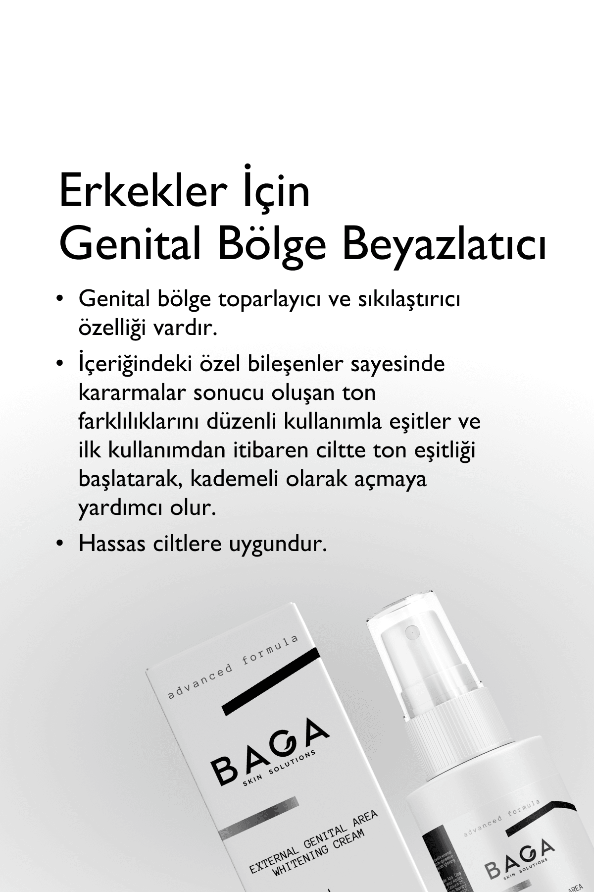 Baga Erkek Genital Bölge Beyazlatıcı Losyonu