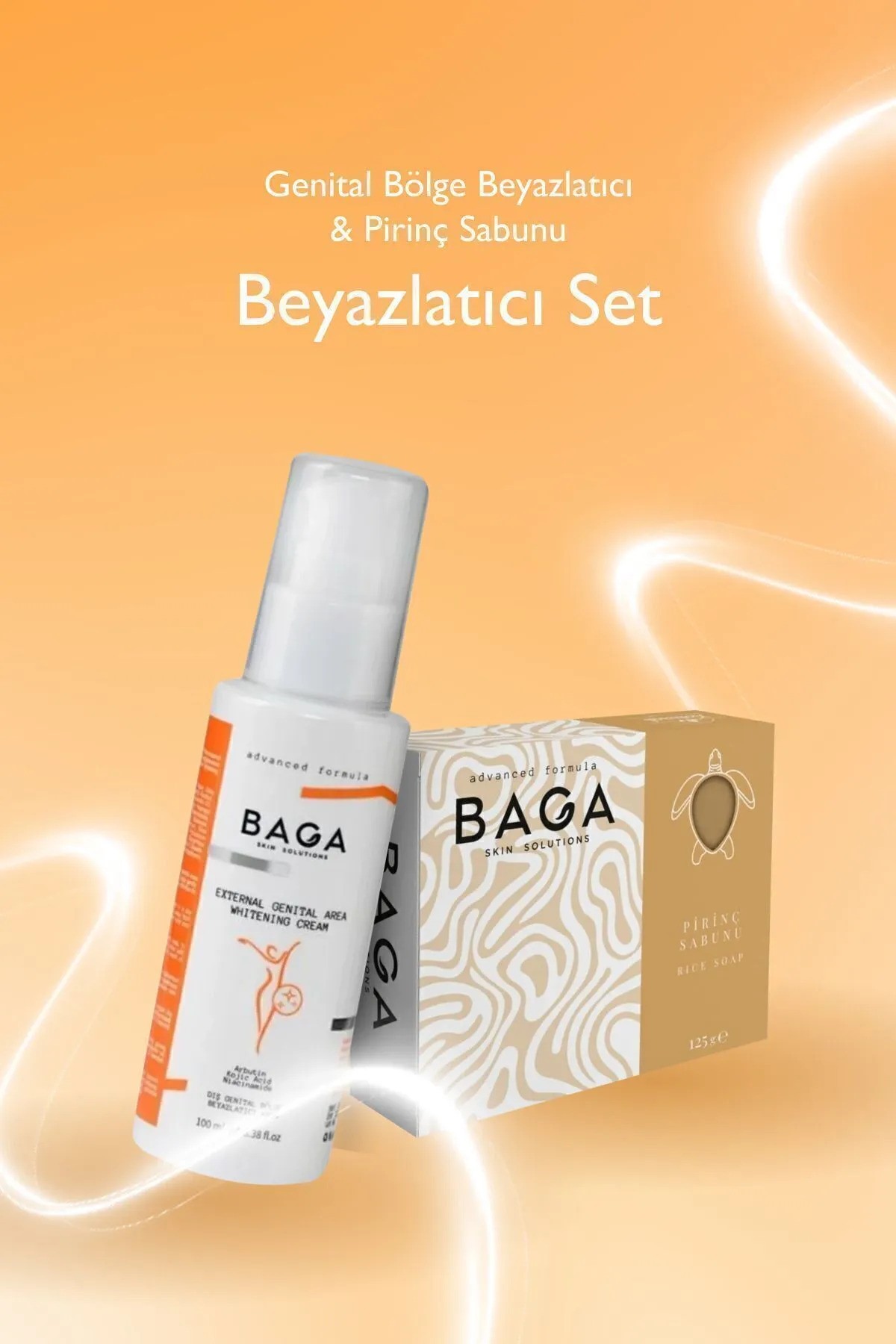 Baga Beyazlatıcı Set Genital Bölge Beyazlatıcı & Pirinç Sabun