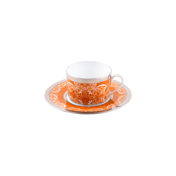 Haviland Romane Orange 2li Set Çay Fincanı ve Tabak cover pic