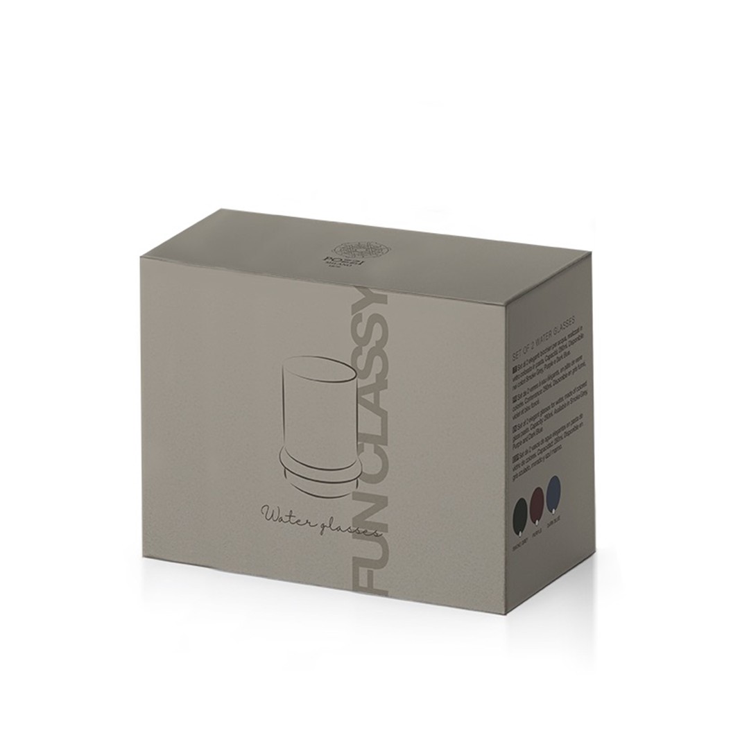 Pozzi Milano 2'li cam su bardağı seti SMOKE GREY 0 image