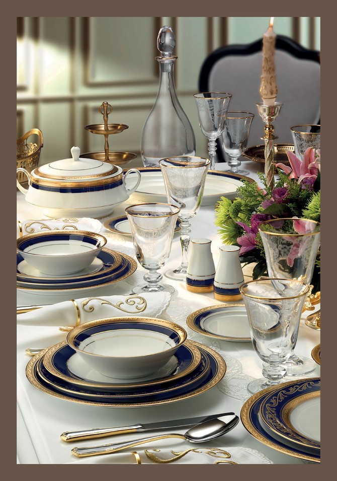 Noritake Crestwood Cobalt Gold 4171L 83 Parça Yemek Takımı 0 image