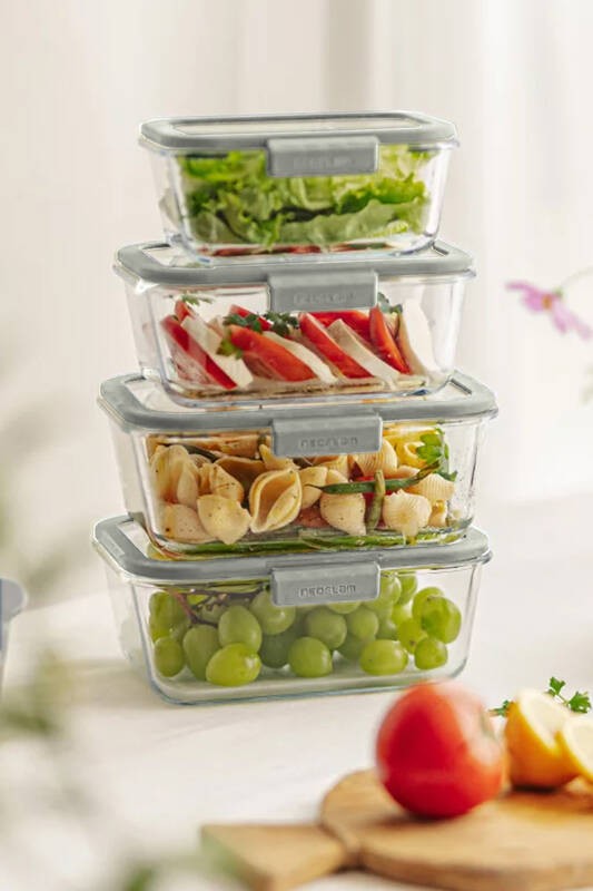 Neoflam FİKA GLACE CAM SAKLAMA KABI 800ML GRİ 0 image