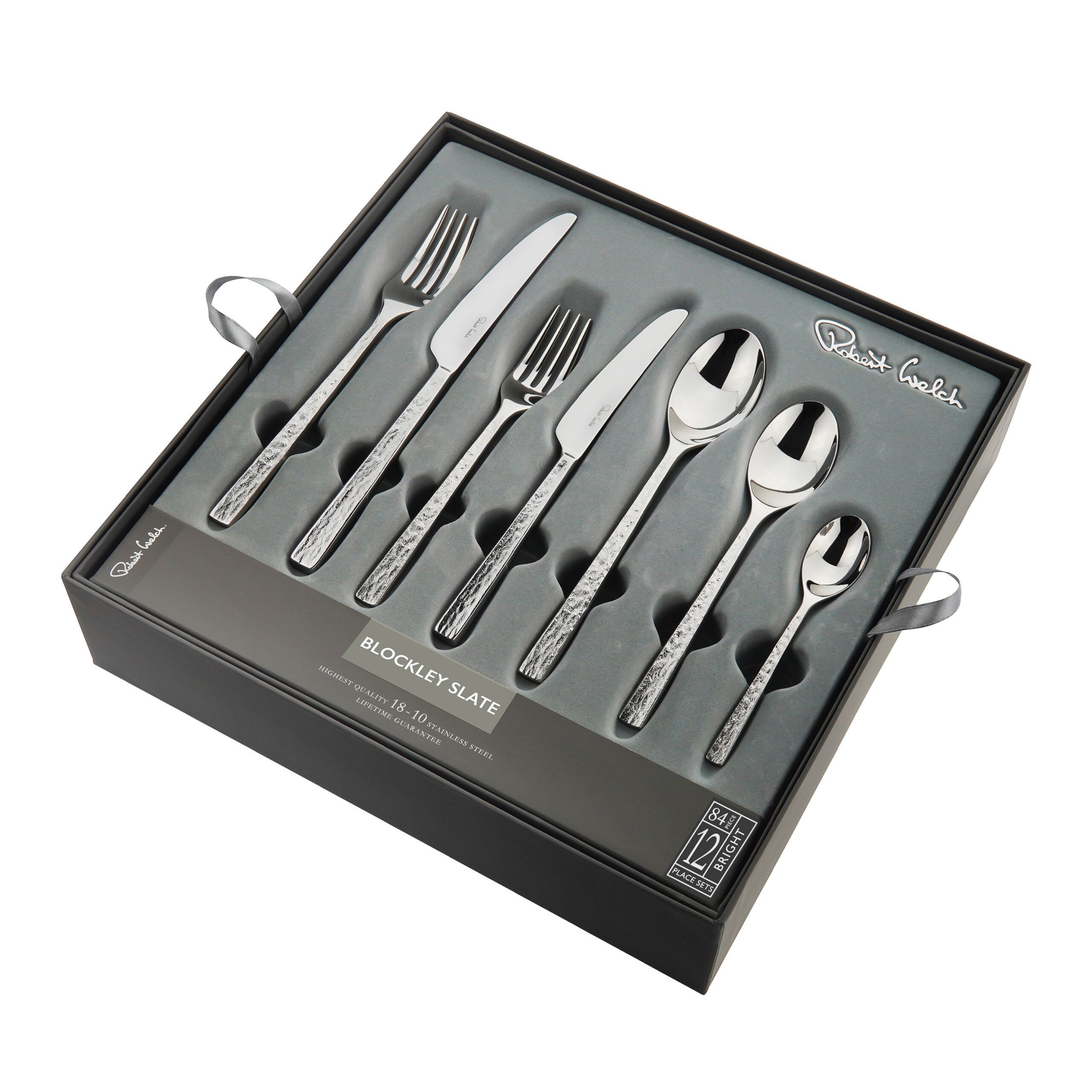 Robert Welch Blockley Slate Bright Çatal Bıçak Takımı, 84 Parça 12 Kişilik BLTBR1099V/84 0 image