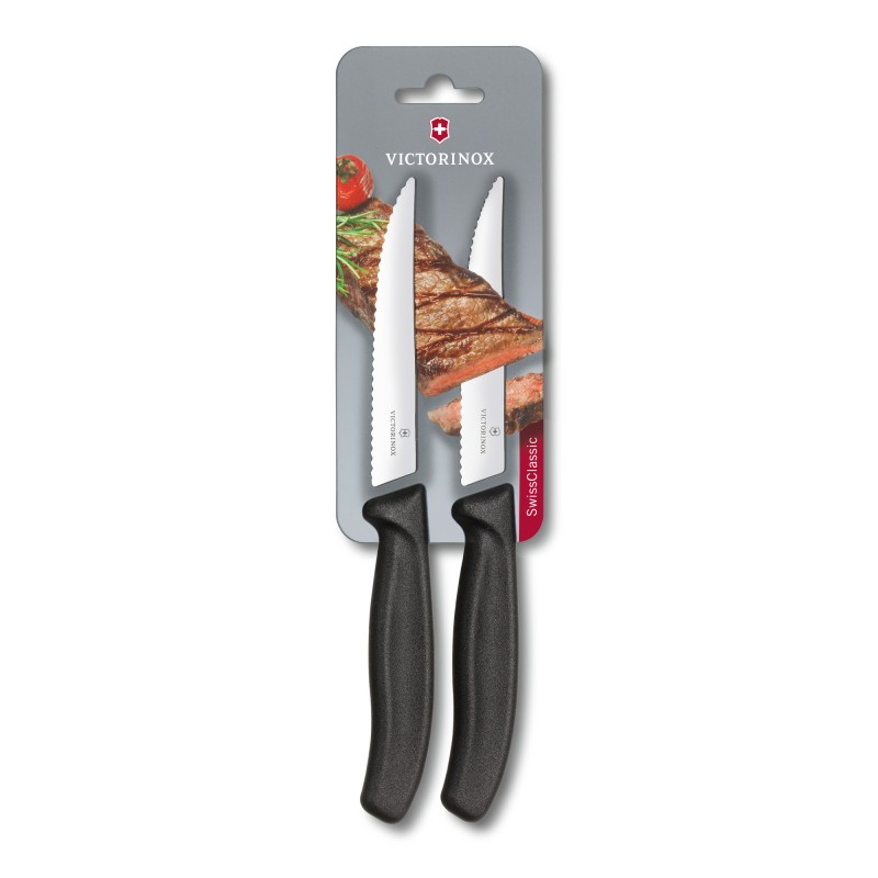 Victorinox 6.7933.12B 12cm Siyah 2li Tırtıklı Biftek Bıçağı, Blisterli Paket cover pic