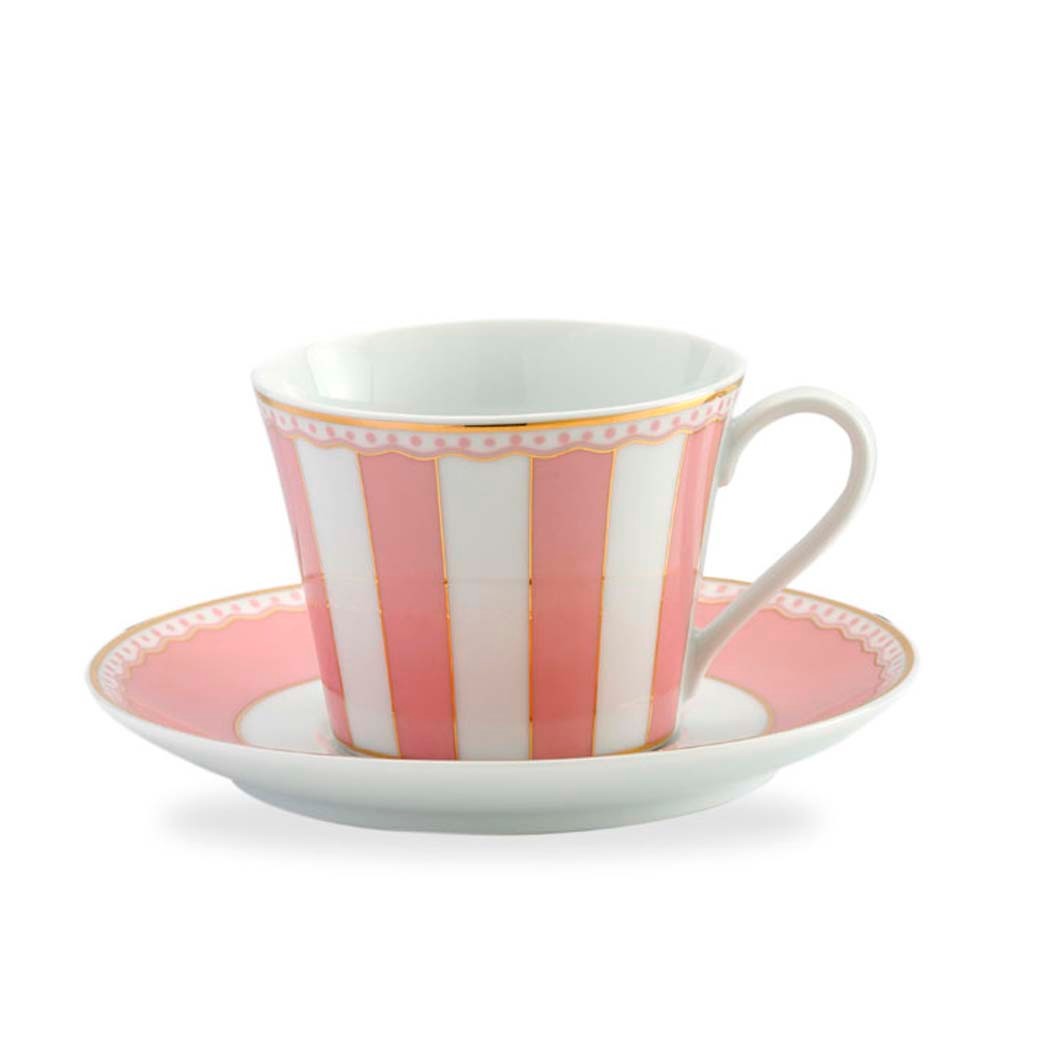 Noritake Carnivale Pembe Porselen Çay Fincan ve Tabak 220ml cover pic