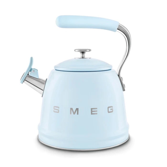 Smeg Ocak Üstü Islıklı Whistling Kettle Su Isıtıcısı Pastel Mavi CKLW2001PB cover pic