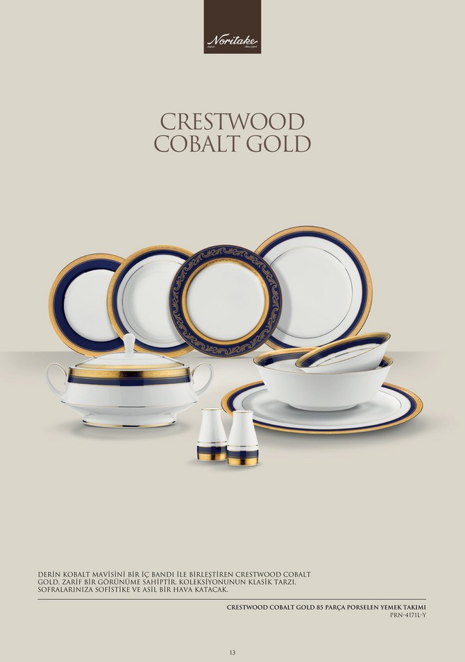 Noritake Crestwood Cobalt Gold 4171L 83 Parça Yemek Takımı cover pic