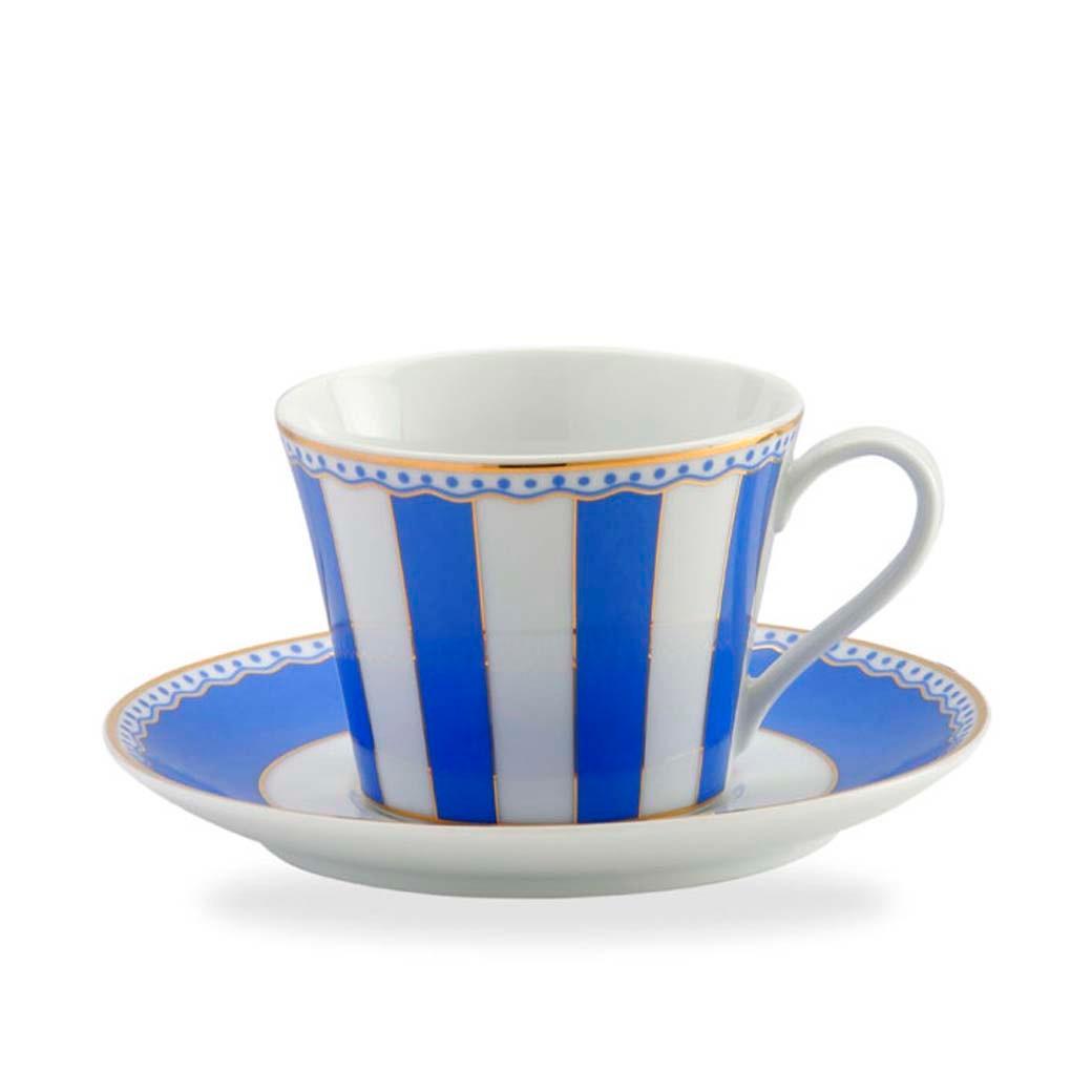 Noritake Carnivale Lacivert Porselen Çay Fincan ve Tabak 220ml cover pic