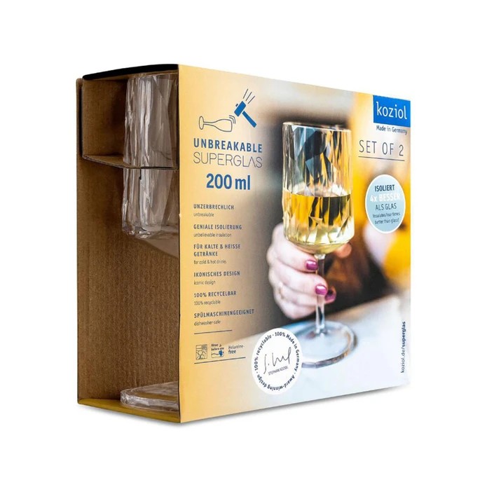 Koziol Superglas No:9 2'li Kadeh Seti 200 ml Şeffaf 0 image